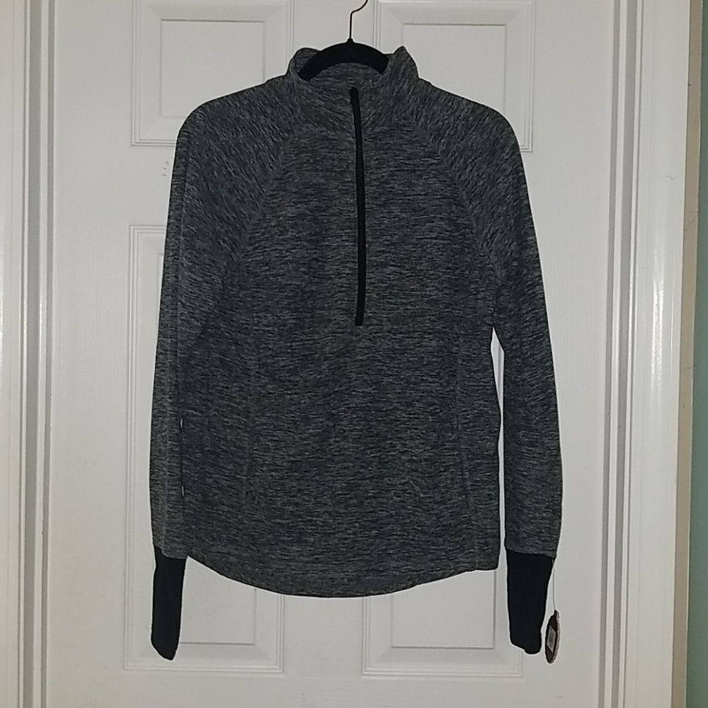 SO gray athletic workout pullover jacket Sz L NWT
